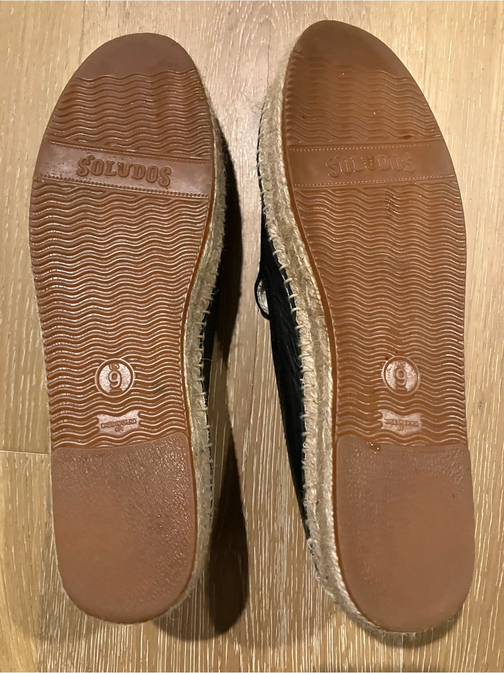 Soludos Black Leather Espadrilles with Natural Jute Trim - Picture 5 of 5